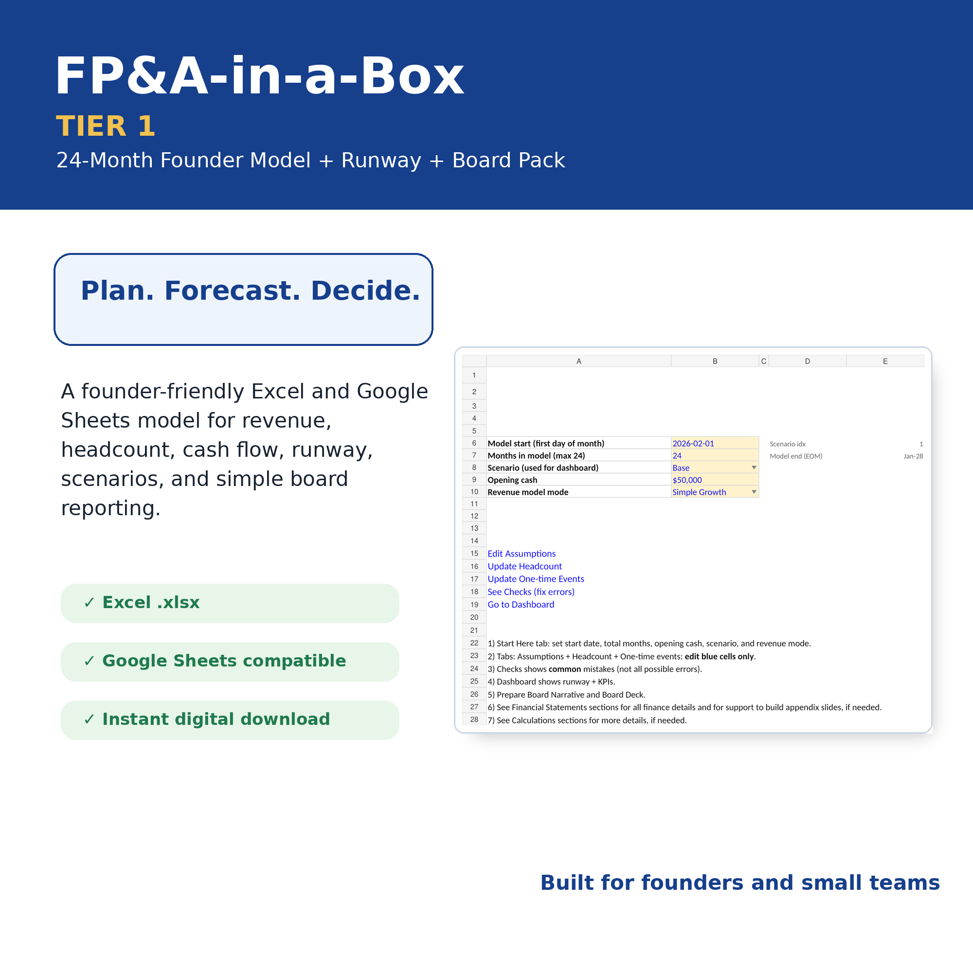 FP&A-in-a-Box Tier 1 product cover